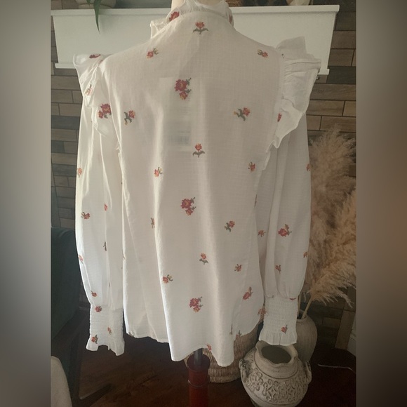 NWT Sezane Donna Blouse embroidered floral Sz 6 (FR 38) SOLD OUT - Picture 9 of 12